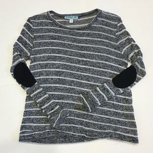 FRANCESCA’S Striped Sweater W/ Elbow Patches